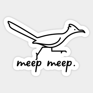 Meep Meep Roadrunner Line Art Sticker